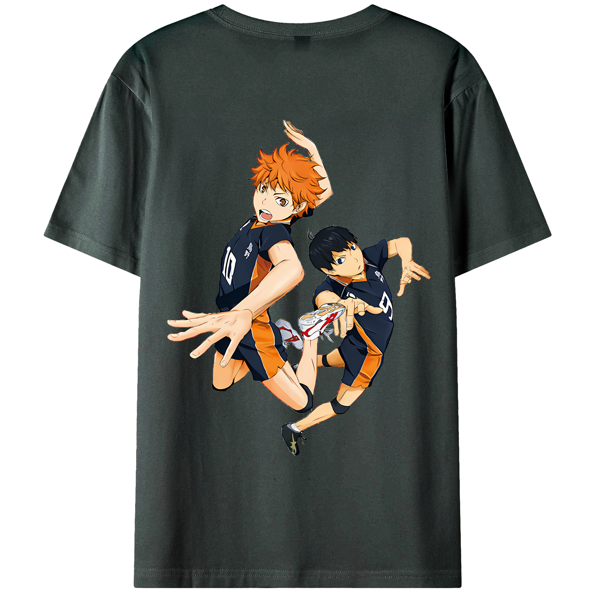 （画像用） ハイキュー!! Haikyu!! 綿100％ メンズ半袖Tシャツ（バックプリント） 通気性